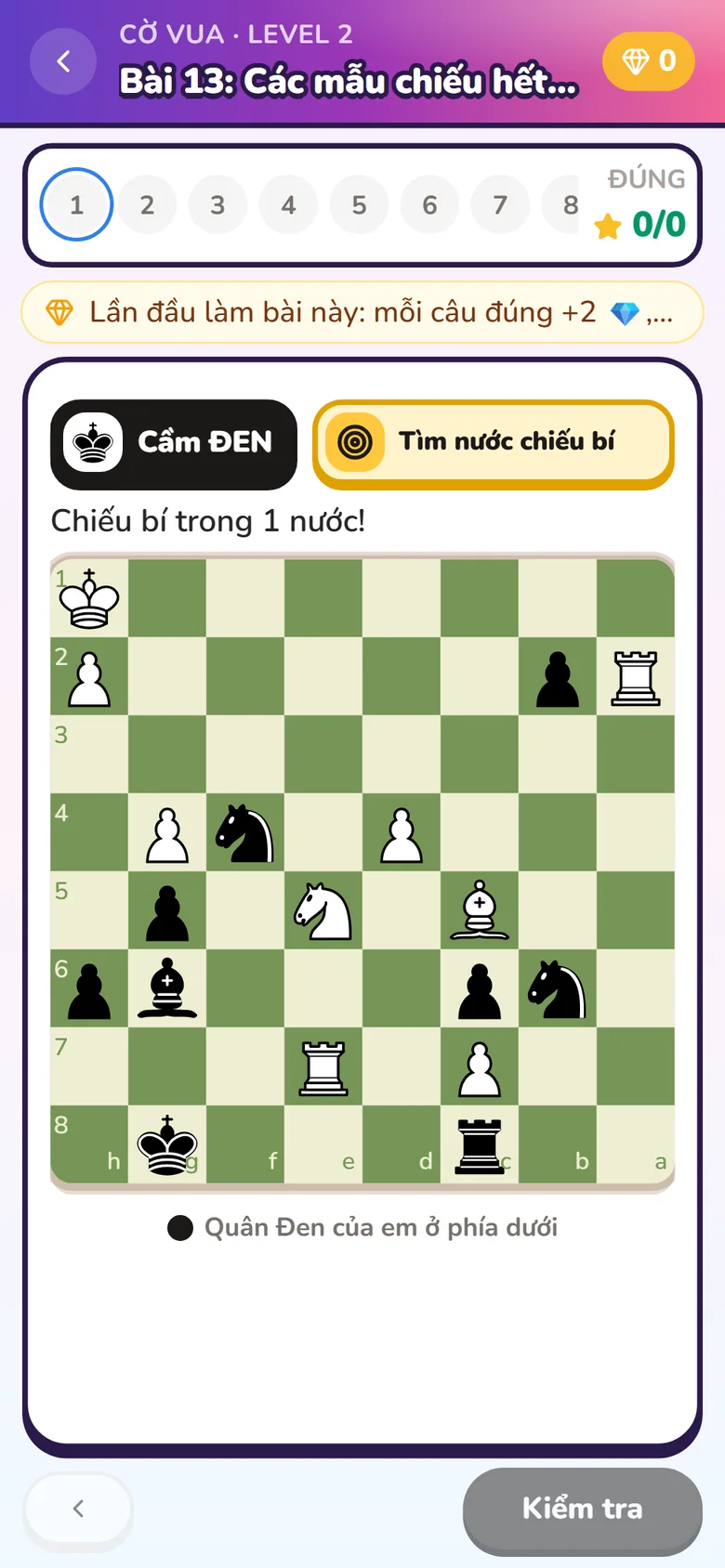 Luyện thế cờ Z Chess trên điện thoại